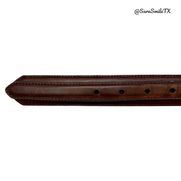 NOCONA BELT CO Mens Vintage Brown Leather Top Hand Ranger Western Belt - Picture 4 of 9